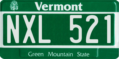 VT license plate NXL521