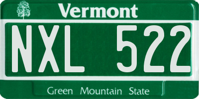 VT license plate NXL522