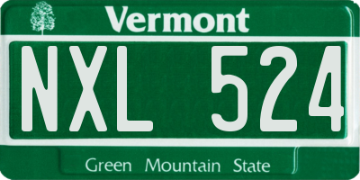 VT license plate NXL524