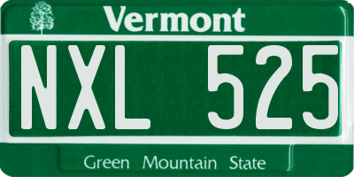 VT license plate NXL525