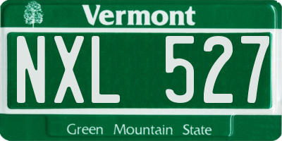 VT license plate NXL527