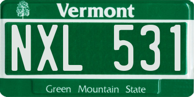 VT license plate NXL531