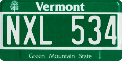 VT license plate NXL534