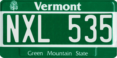 VT license plate NXL535