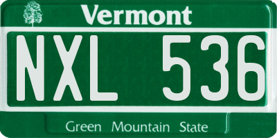 VT license plate NXL536