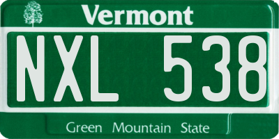 VT license plate NXL538