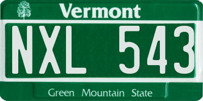 VT license plate NXL543