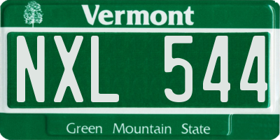 VT license plate NXL544