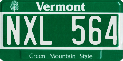VT license plate NXL564