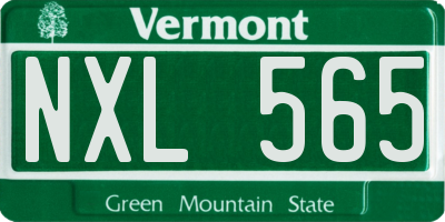 VT license plate NXL565
