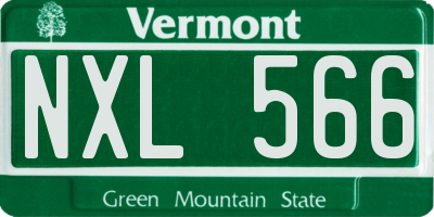 VT license plate NXL566