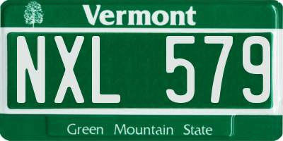 VT license plate NXL579
