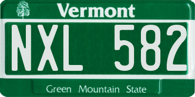 VT license plate NXL582