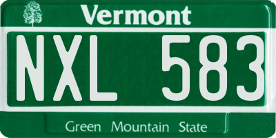 VT license plate NXL583