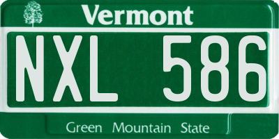 VT license plate NXL586