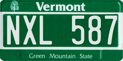 VT license plate NXL587