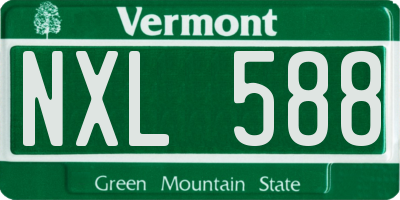 VT license plate NXL588