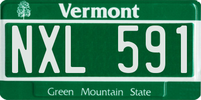 VT license plate NXL591