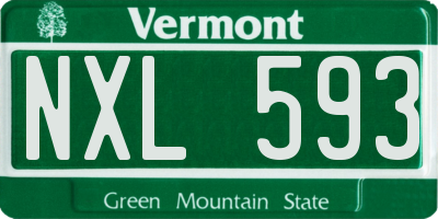 VT license plate NXL593