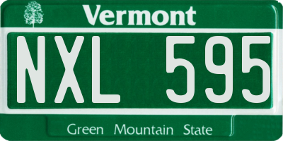 VT license plate NXL595