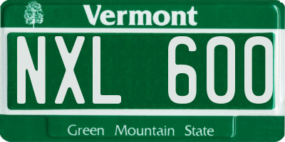 VT license plate NXL600