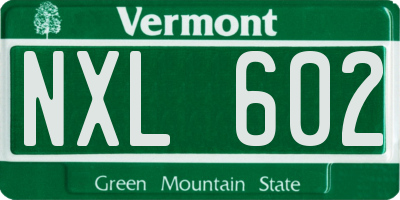 VT license plate NXL602