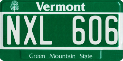 VT license plate NXL606