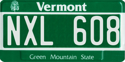 VT license plate NXL608