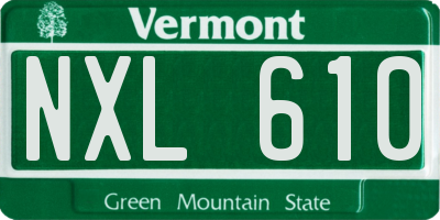 VT license plate NXL610