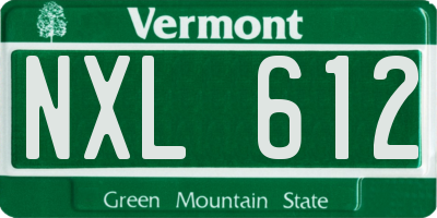 VT license plate NXL612