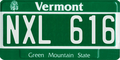 VT license plate NXL616