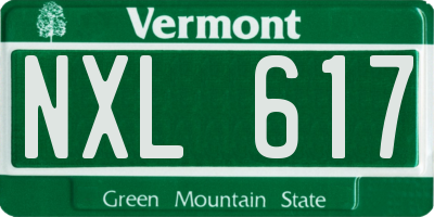 VT license plate NXL617