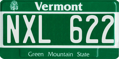 VT license plate NXL622