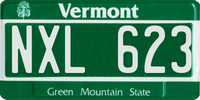 VT license plate NXL623