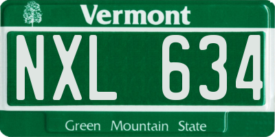 VT license plate NXL634