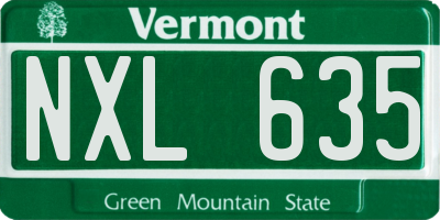 VT license plate NXL635