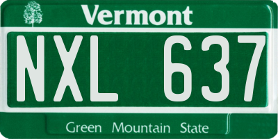 VT license plate NXL637