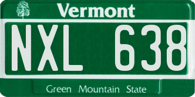 VT license plate NXL638