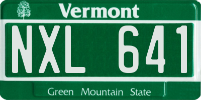 VT license plate NXL641