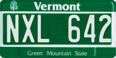 VT license plate NXL642