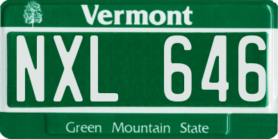 VT license plate NXL646