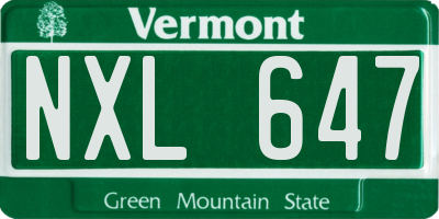 VT license plate NXL647