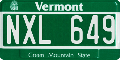 VT license plate NXL649