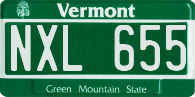 VT license plate NXL655