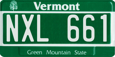 VT license plate NXL661