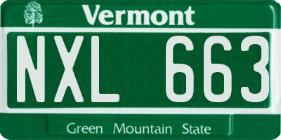 VT license plate NXL663