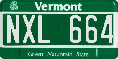 VT license plate NXL664