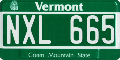 VT license plate NXL665