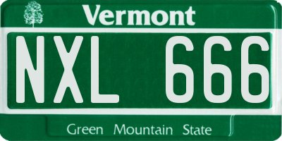 VT license plate NXL666