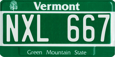VT license plate NXL667